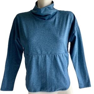 New The North Face Blue Grey Polyester Turtleneck Sweater size M